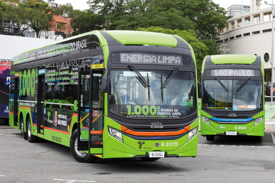 imagem de ônibus elétricos de São Paulo